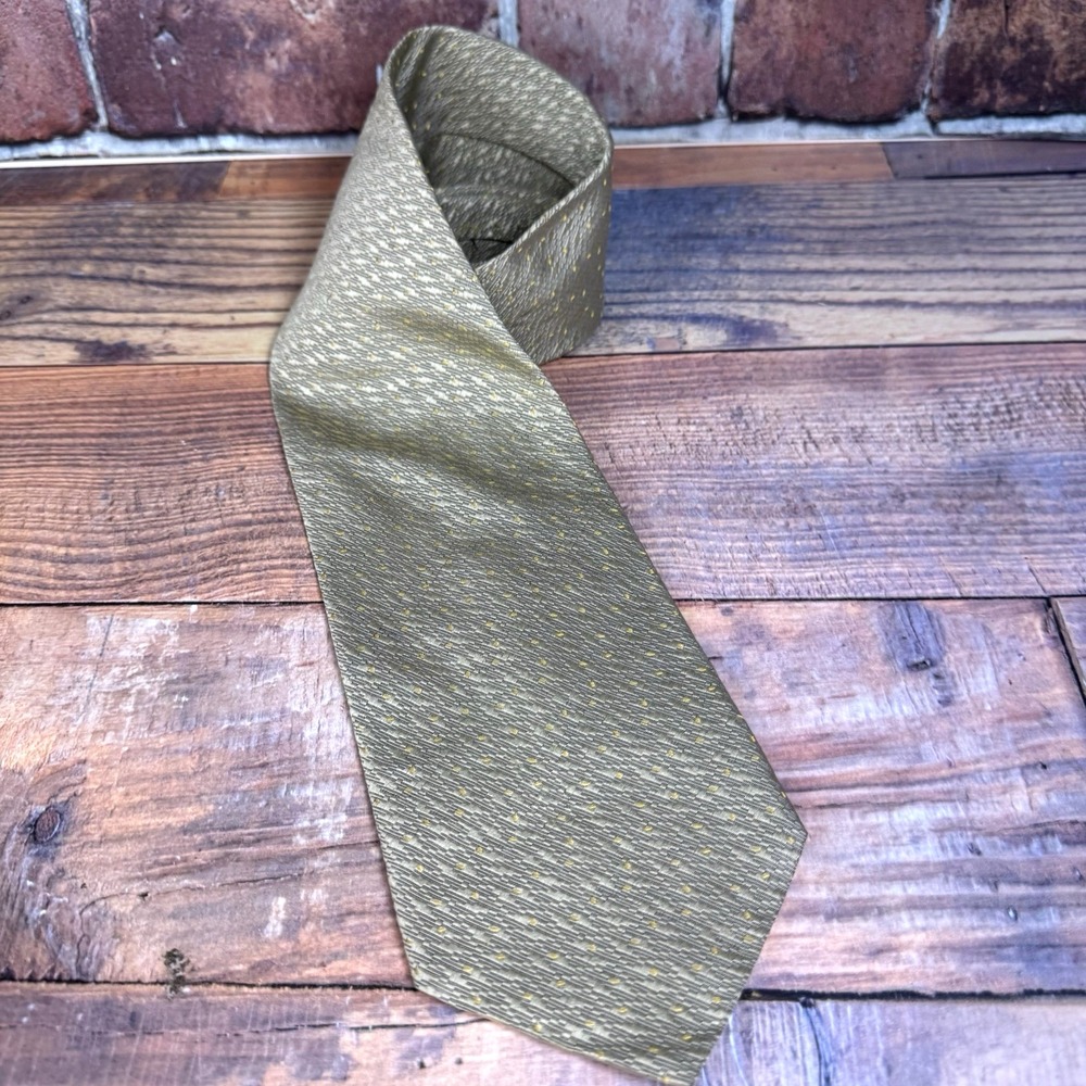 Pierre Balmain Couture Vintage‎ 70's Tie 100% Silk Classic Beige Gray USA 4in